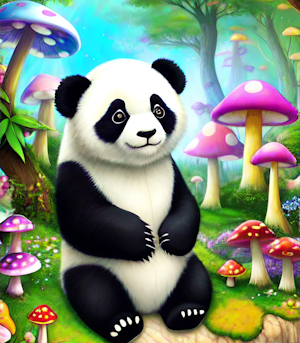 AI panda created with AI generative art tool Dream