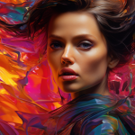 Midjourney AI generative art tool creation of beautiful girl in color collage