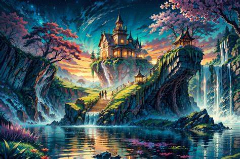 Fantasy castle created by Stable Diffusion