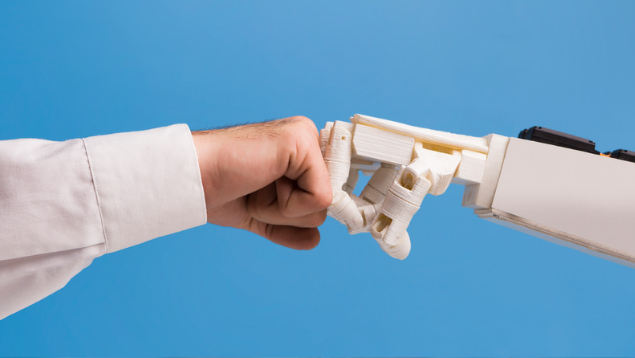 getting started with AI robot human fist bump